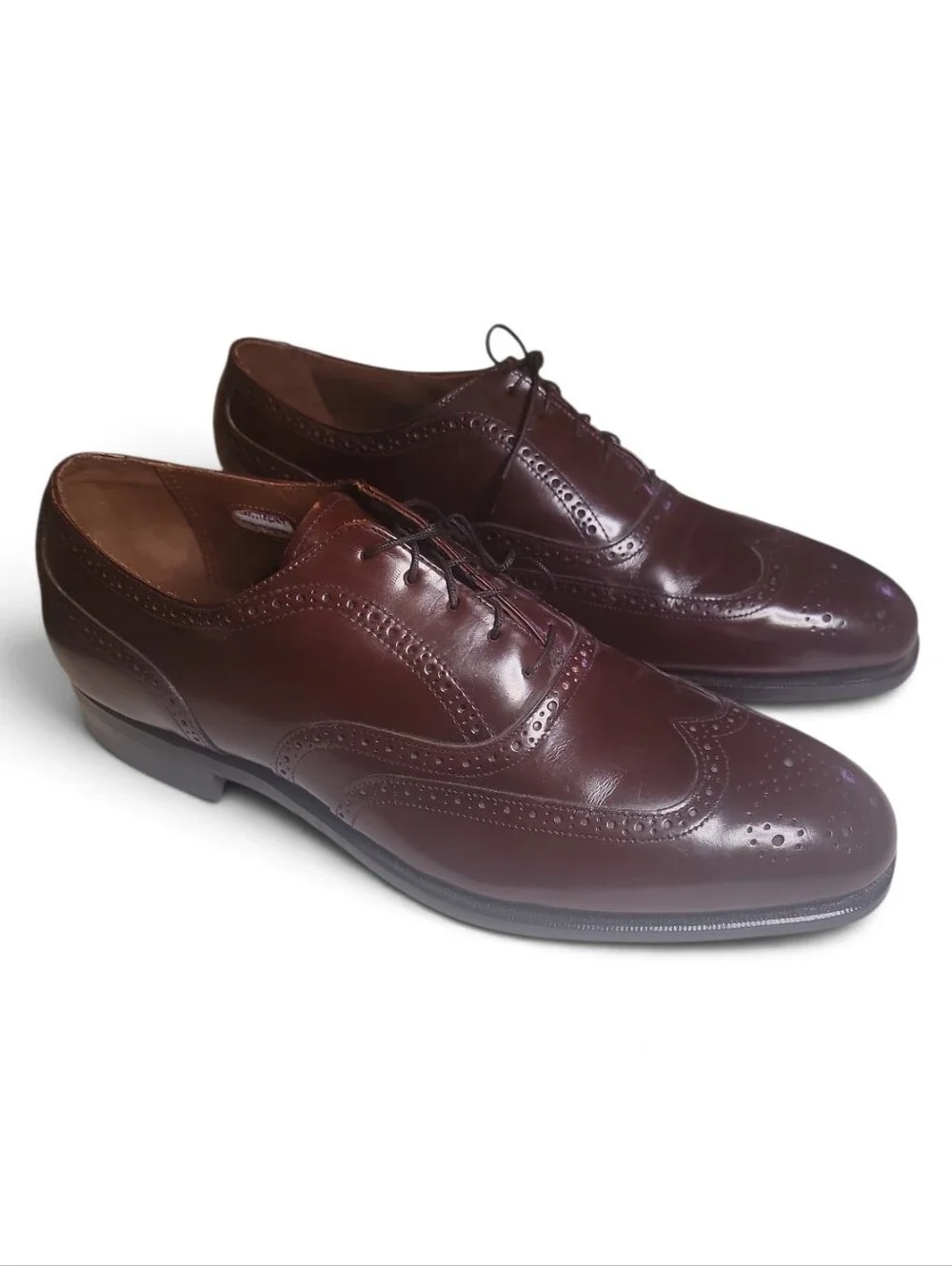 Rare Bostonian FootSavers Longwing Wingtip Shoes Men 13 B/D Oxblood Leather